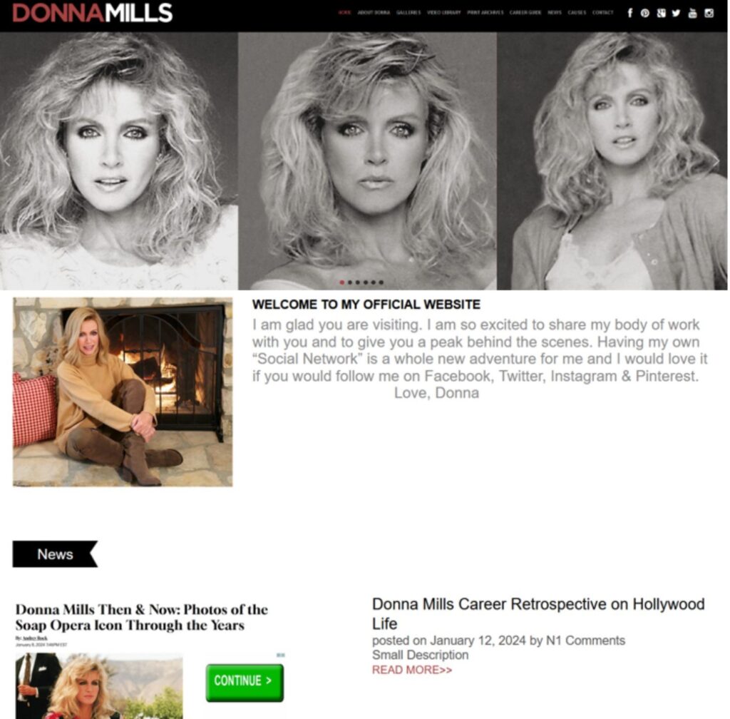 Donna Mills Website