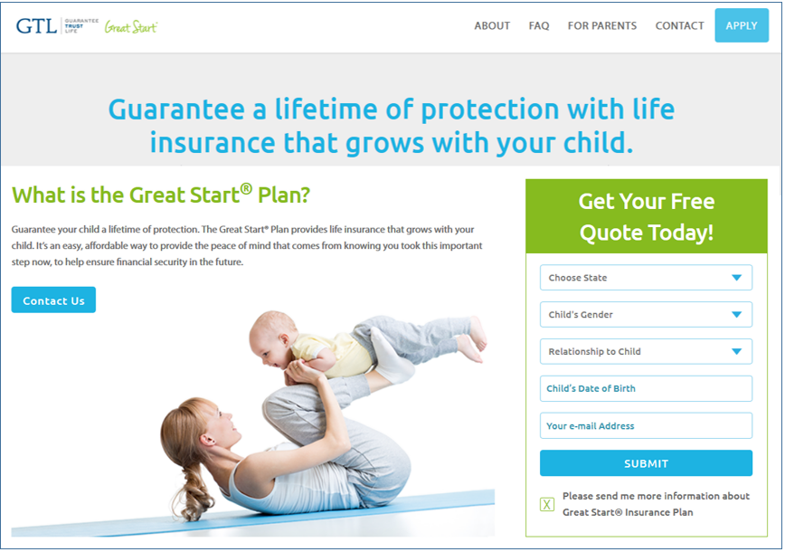 Guarantee Trust Life Insurance Website created by Grey Matter Direc