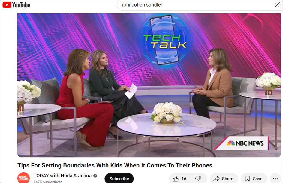 Roni Cohen-Sandler on the Today Show with Hoda and Jenna