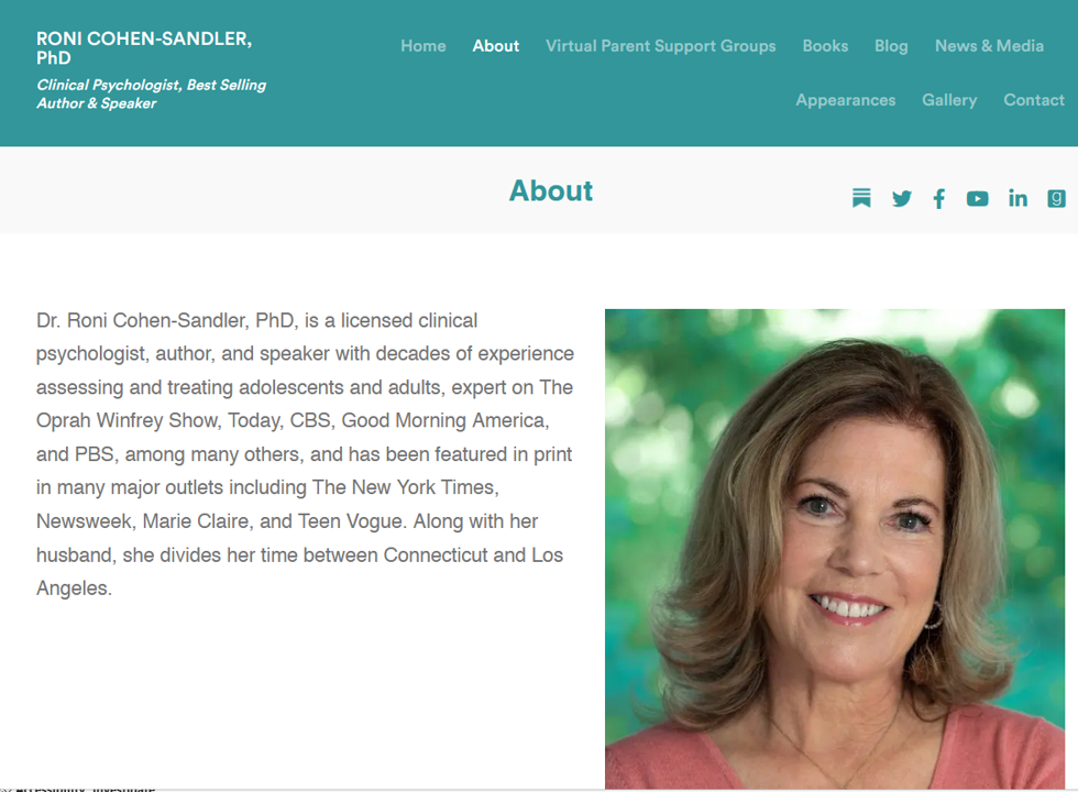 Dr. Roni Cohen-Sandler website by Grey Matter Direct