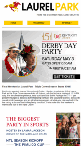 Laurel Park email sent by Grey Matter Direct