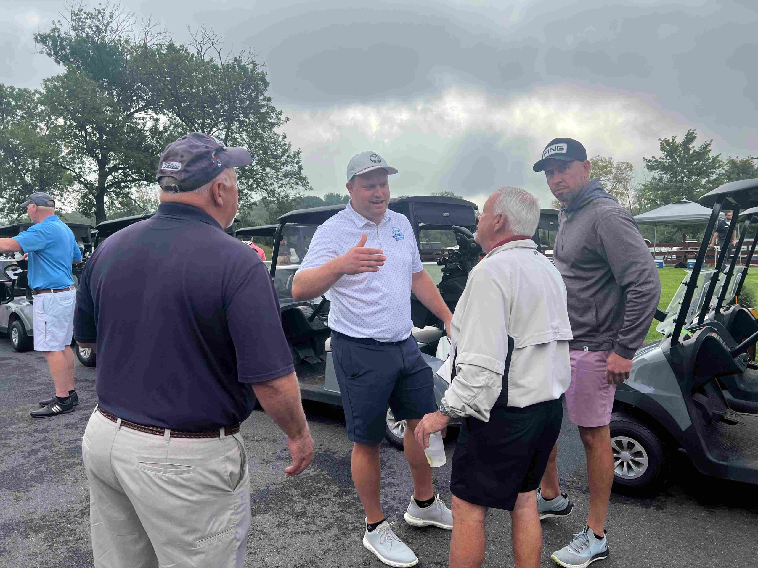 Grey Matter Direct client Mark Hovan of Coding & Billing Solutions gives some last minute tips at the CBS 2025 Charity Golf Classic